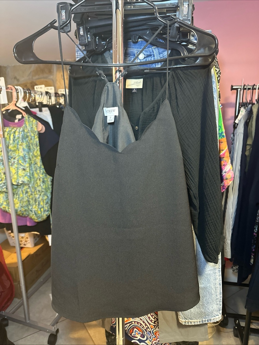 J. Crew Black Spaghetti Strap Cami Top